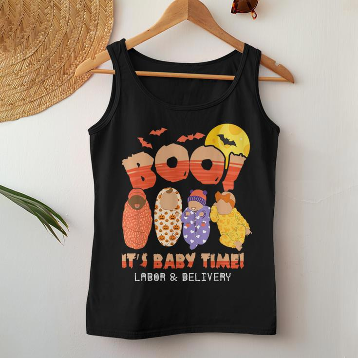 Boo It's Baby Time Labor & Delivery Nurse Halloween Women Tank Top Unique Gifts
