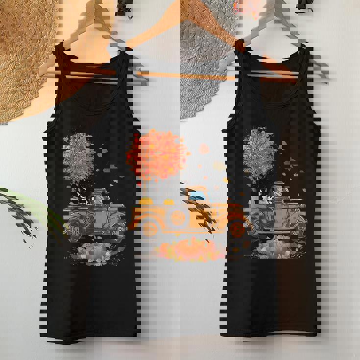 Boston Terrier Pumpkins Truck Autumn Leaf Fall Thanksgiving Fall Thanksgiving Women Tank Top Unique Gifts