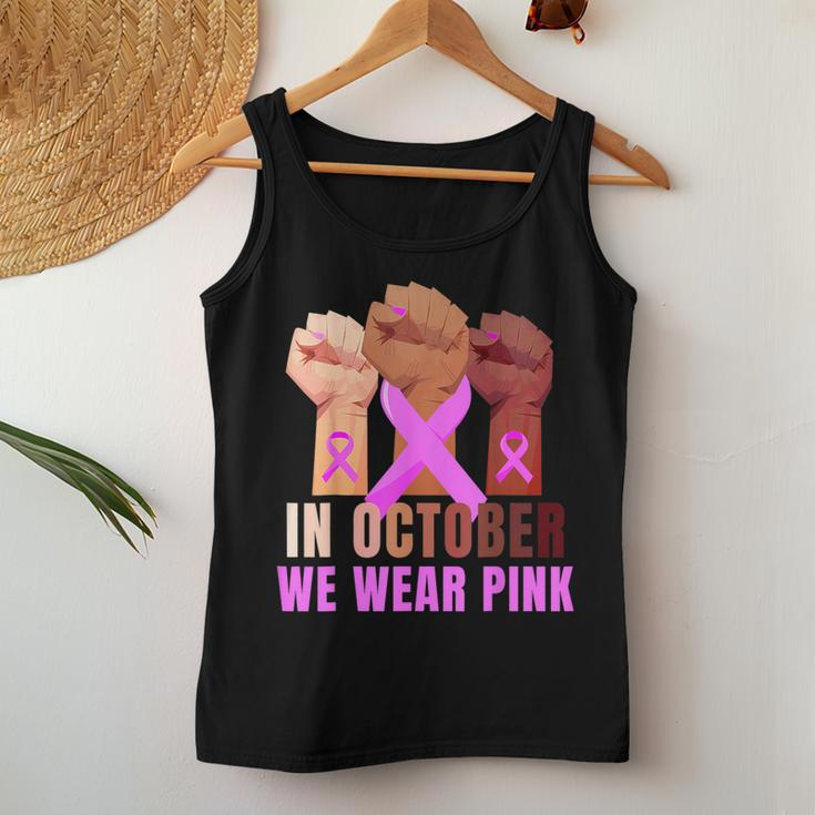 Breast Cancer Awareness Month Pink Fist Raise Fight Women Tank Top Personalized Gifts
