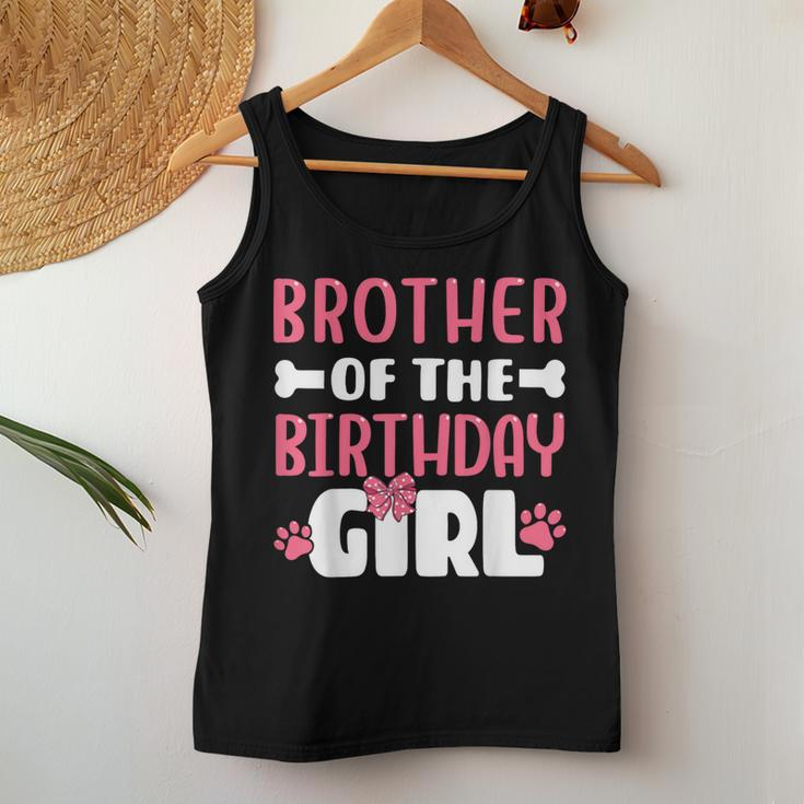 Brother Of The Birthday Girl Dog Paw Birthday Party Women Tank Top Unique Gifts