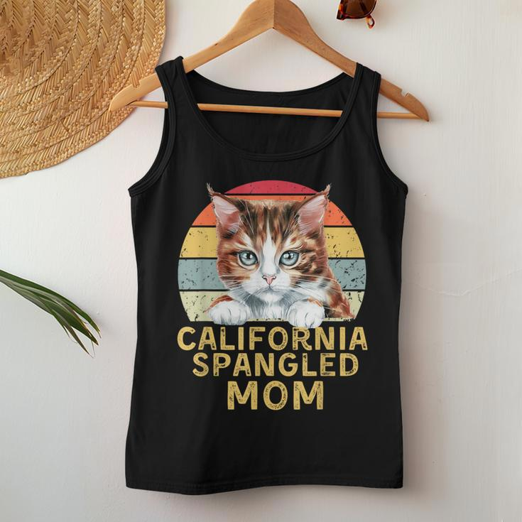 California Spangled Cat Mom Retro Cats Heartbeat Women Tank Top Unique Gifts