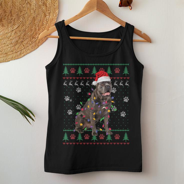 Cane Corso Christmas Ugly Sweater Santa Hat Dog Lover Women Tank Top Funny Gifts
