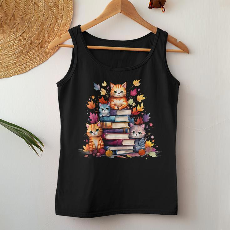 Cat Lover Cats And Books Book Lover Reading Lover Cat Women Tank Top Unique Gifts