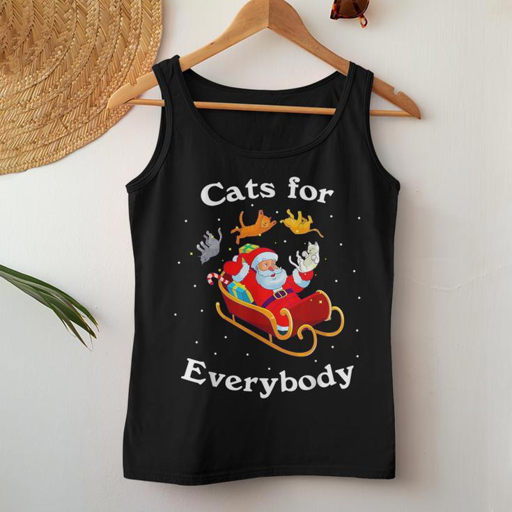 Cats For Everybody Christmas Cat Lover Santa Xmas Women Tank Top Unique Gifts