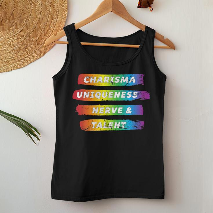 Charisma Uniqueness Nerve & Talent Rainbow Pride Women Tank Top Unique Gifts