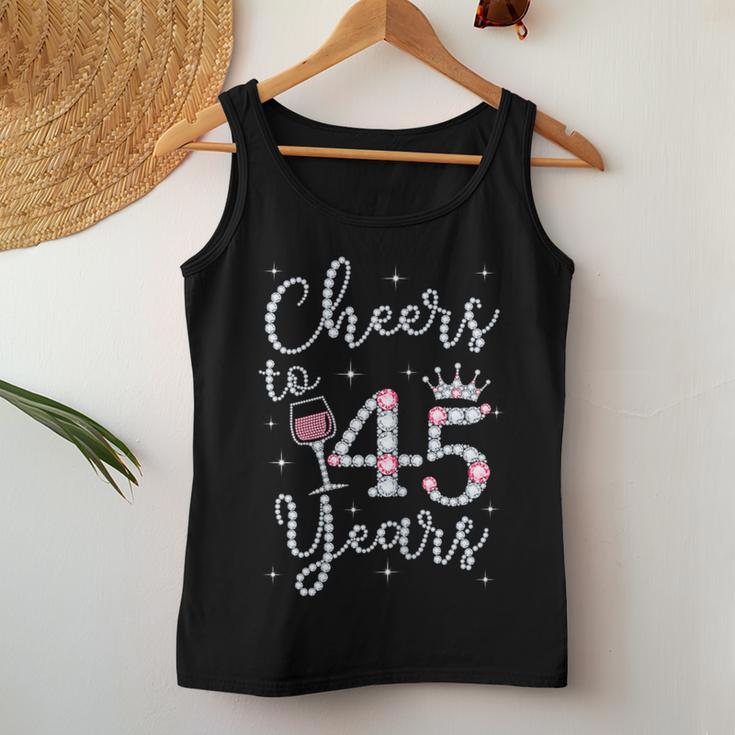 Cheers To 45 Years 1974 45Th Birthday For Women Tank Top Funny Gifts