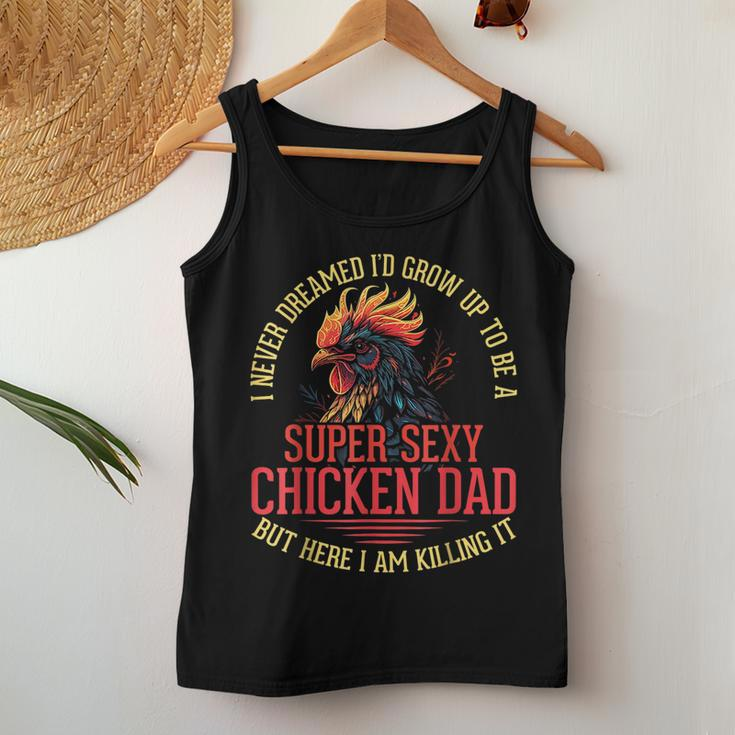 Chicken Lover Best Dad Ever Chicken Farmer Fathers Day Women Tank Top Basic Casual Daily Weekend Graphic Funny Gifts