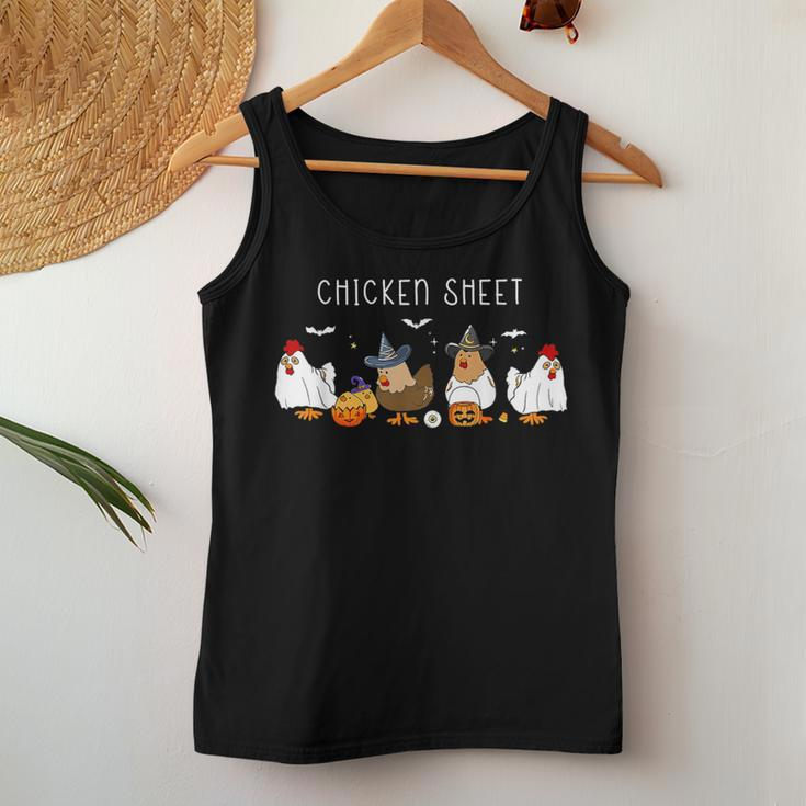 Chicken Sheet Halloween Ghost Chickens Farm Animal Lover Women Tank Top Funny Gifts