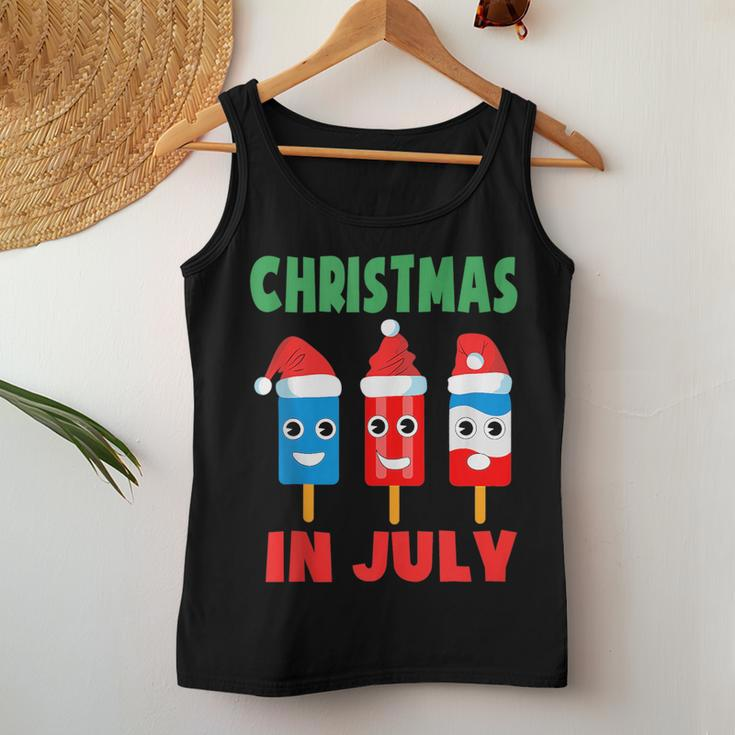 Christmas In July Ice Pops In Santa Hat Kids Toddler Cute Women Tank Top Weekend Graphic Funny Gifts