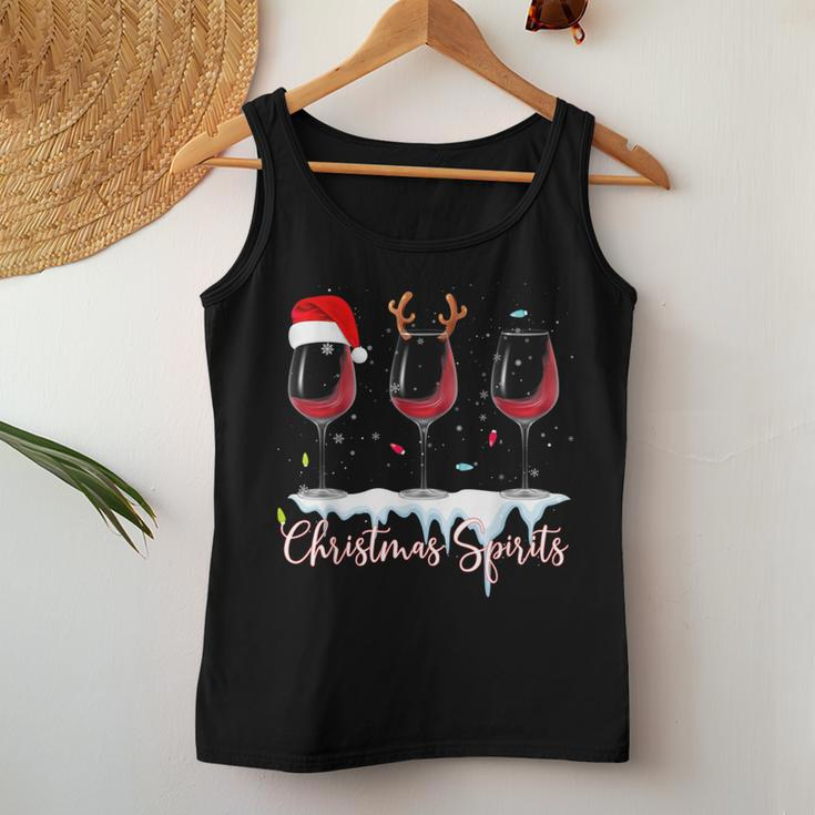 Christmas Spirits Glasses Of Wine Winter Holiday Women Tank Top Funny Gifts