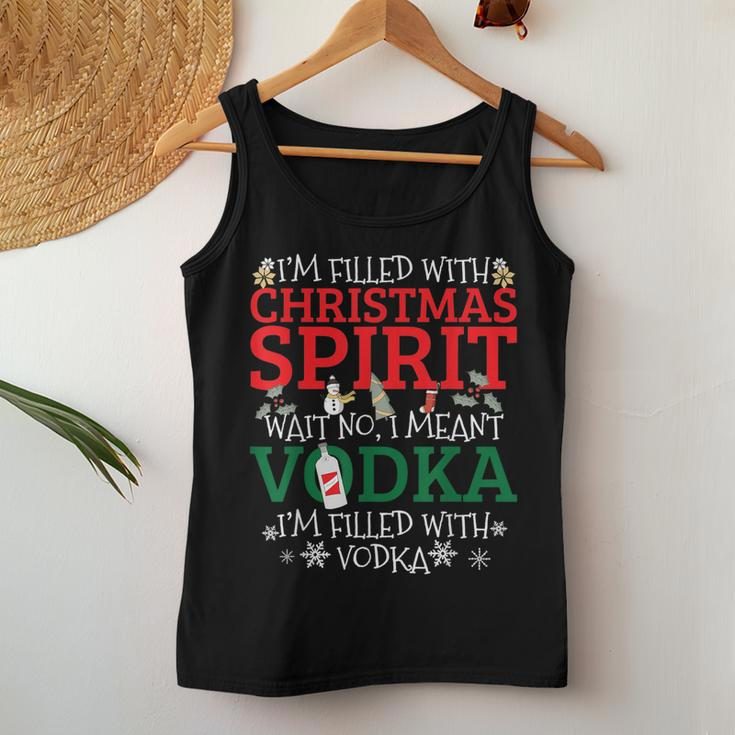 Christmas Vodka Drinking Alcohol Drunk ApparelWomen Tank Top Unique Gifts