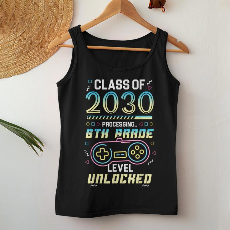 Class Of 2030 Gaming 6Th Grade Level Unlocked Back To School Women Tank Top Unique Gifts