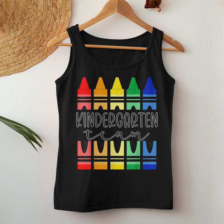 Colorful Crayon Kindergarten Team For Teachers Students Women Tank Top Funny Gifts
