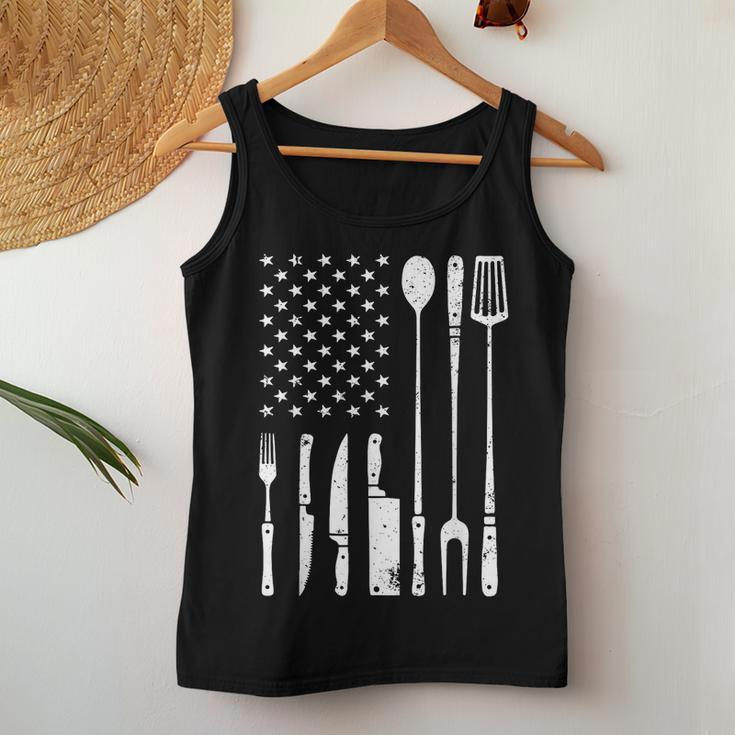 Cool Grilling For Us Flag Bbq Barbeque Smoker Women Tank Top Unique Gifts