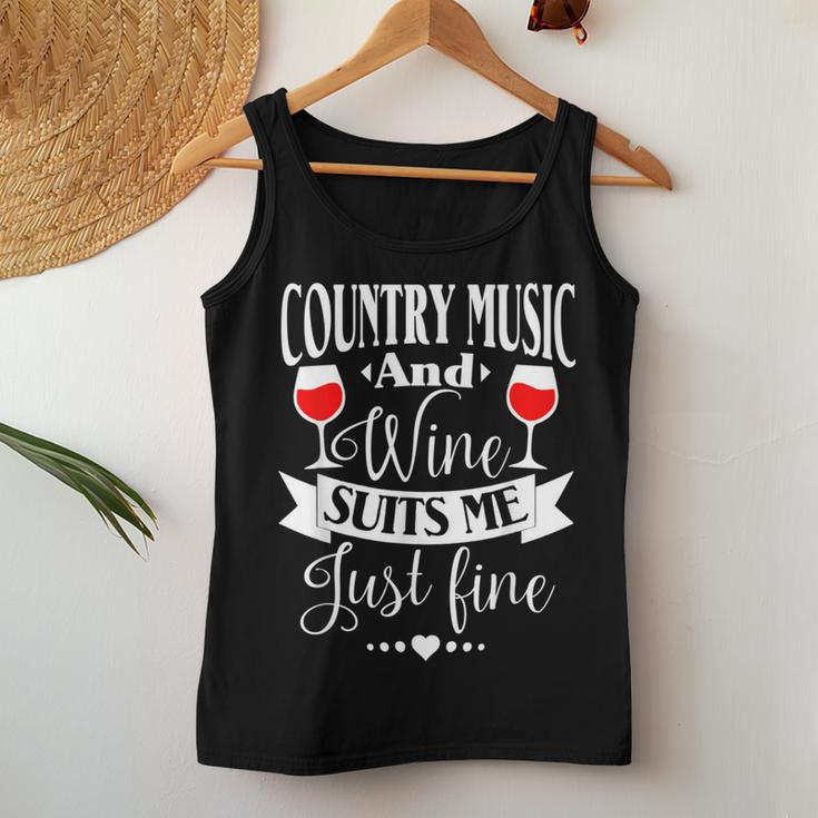 Country Music And Wine Suits Me Just FineWomen Tank Top Funny Gifts