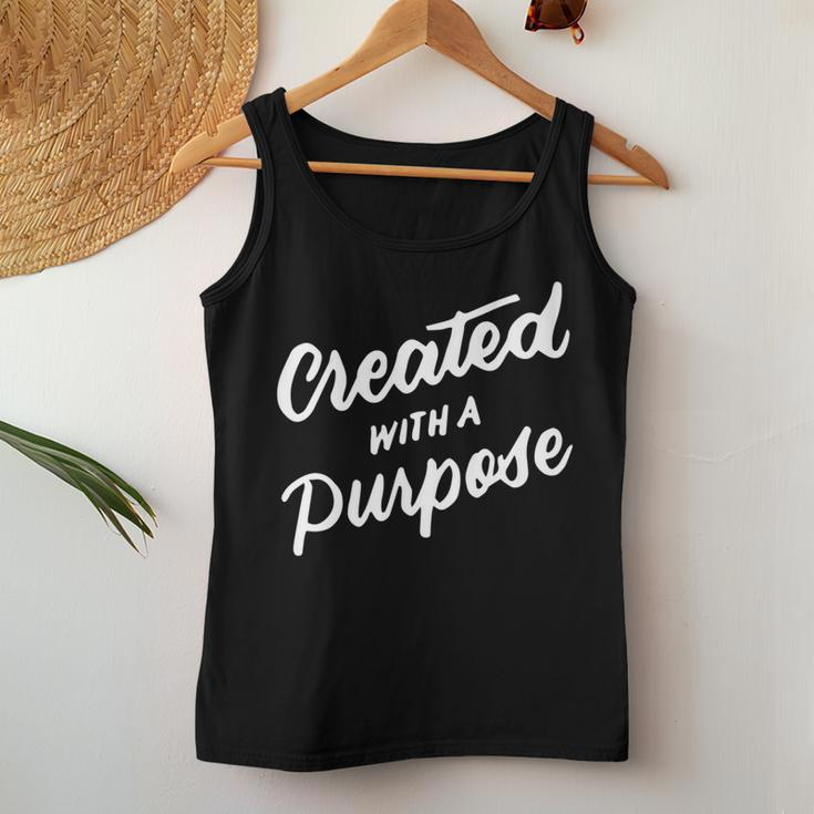 Created With A Purpose Christian Quotes Religious Women Tank Top Unique Gifts