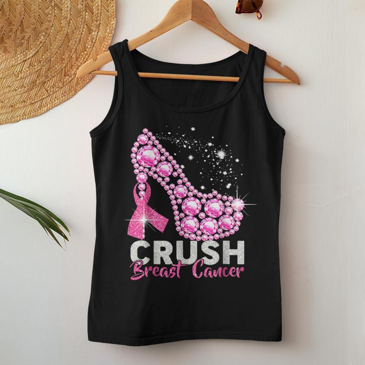 Crush Breast Cancer Awareness Pink Ribbon High Heel Women Tank Top Funny Gifts