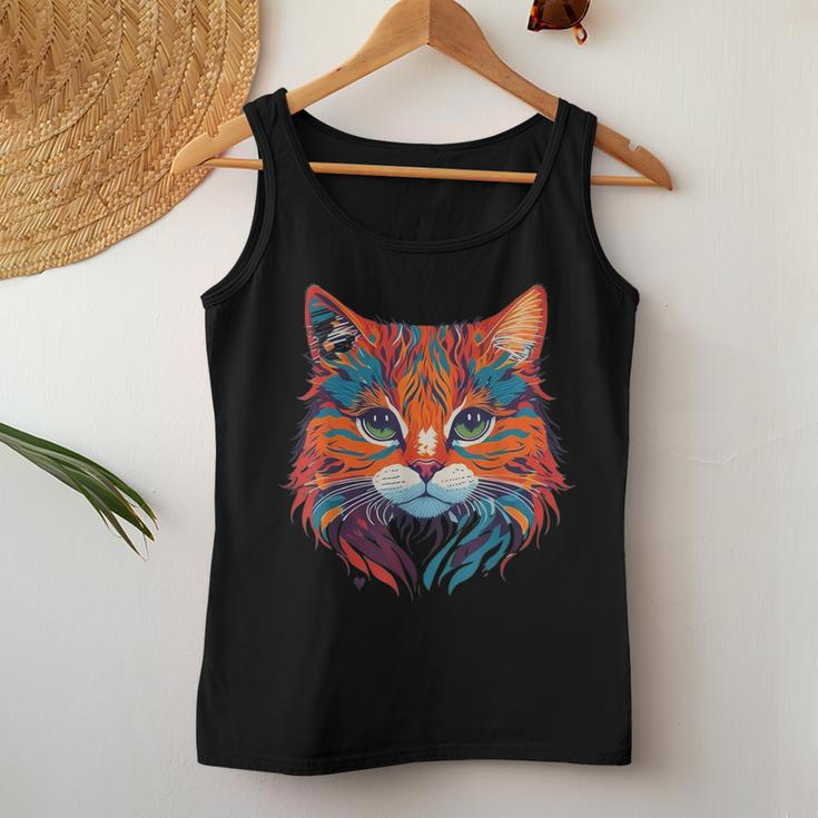 Cute Cat Graphic Colorful Cats Women Tank Top Funny Gifts