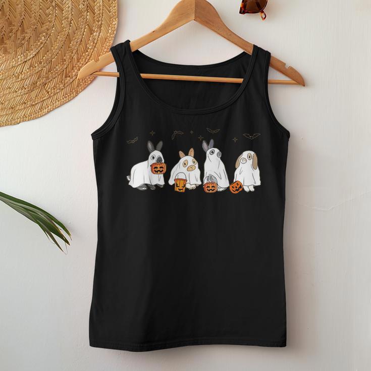 Cute Fall Ghost Bunny Rabbit Halloween Costume Spooky Season Women Tank Top Unique Gifts