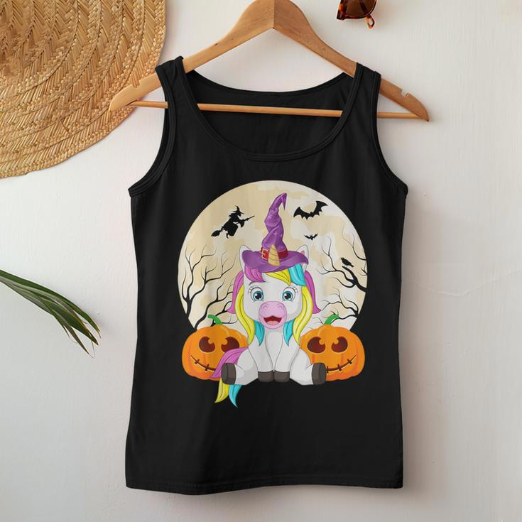 Cute Halloween Girls Witchy Unicorn Hallowee Women Tank Top Personalized Gifts
