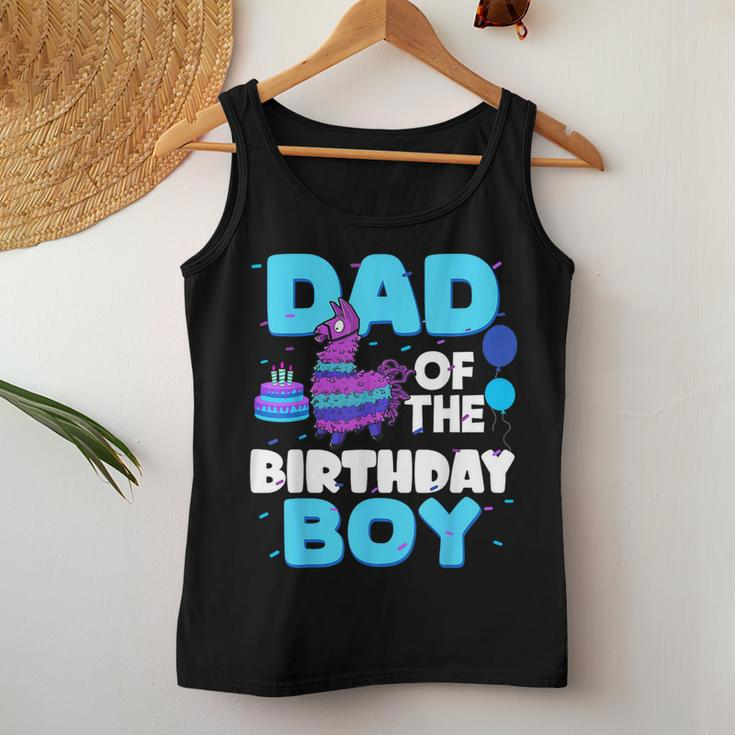 Dad Of The Birthday Boy Llama Family Party Decorations Women Tank Top Funny Gifts