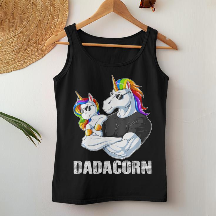 Dadacorn Unicorn Dad And Baby Christmas Papa Women Tank Top Personalized Gifts