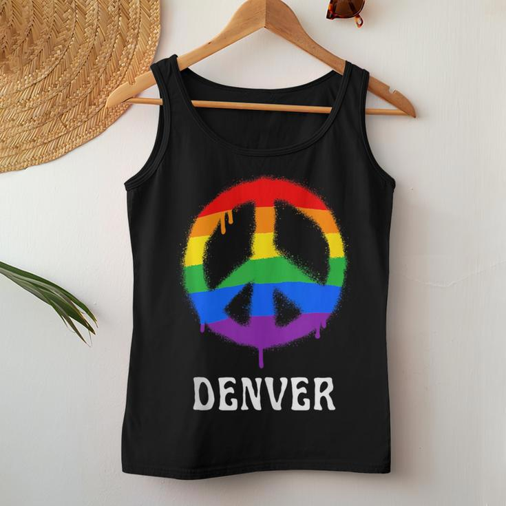 Denver Colorado Lgbtq Gay Pride Lgbt Rainbow Groovy Women Tank Top Unique Gifts