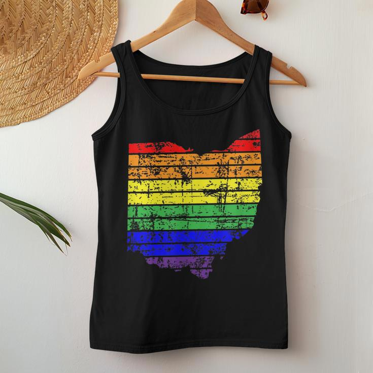 Distressed Ohio Lgbt Rainbow Gay Pride For Men Women Women Tank Top Unique Gifts