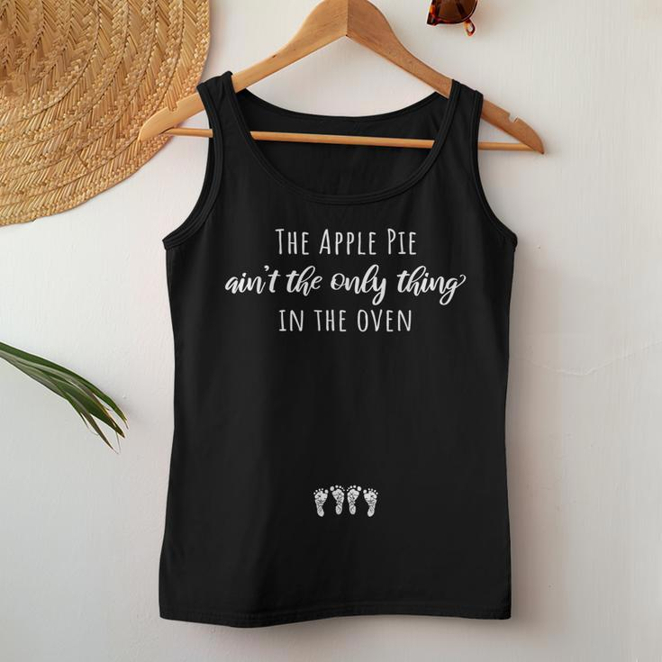 Expecting Mom Thanksgiving Apple Pie Twin Pregnancy Reveal Women Tank Top Unique Gifts