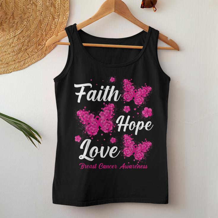 Faith Hope Love Butterfly Breast Cancer Awareness Month Women Tank Top Personalized Gifts
