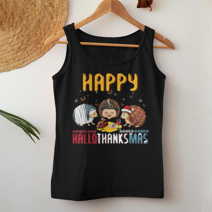 Fall Autumn Christmas Hedgehog Halloween Happy Thanksgiving Happy Thanksgiving Women Tank Top Unique Gifts