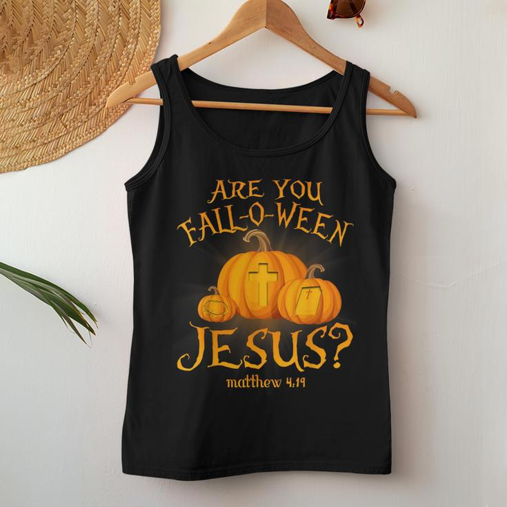 Are You Fall-O-Ween Jesus Christian Halloween Pumpkin Women Tank Top Unique Gifts