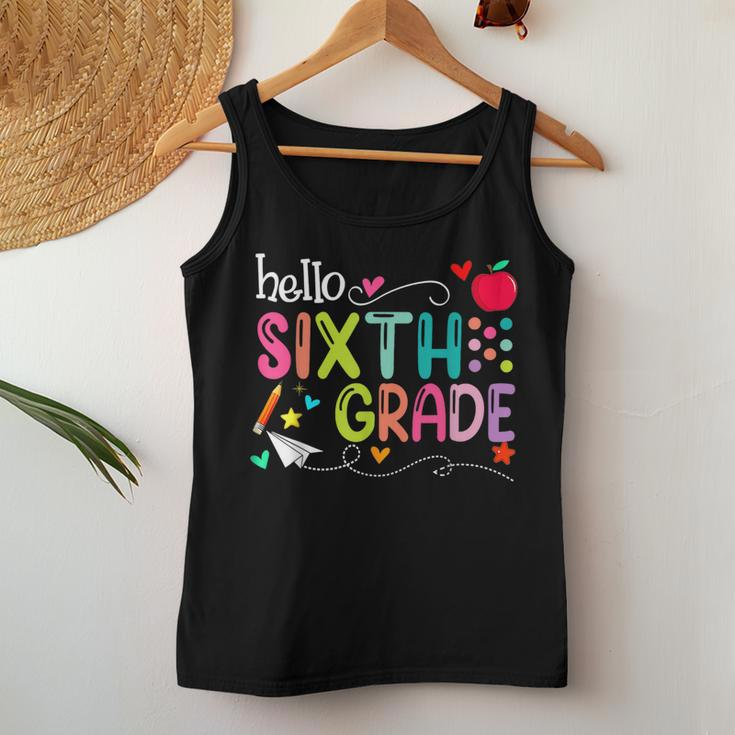 First Day Of Sixth Grade Teacher Welcome Back To School Women Tank Top Funny Gifts