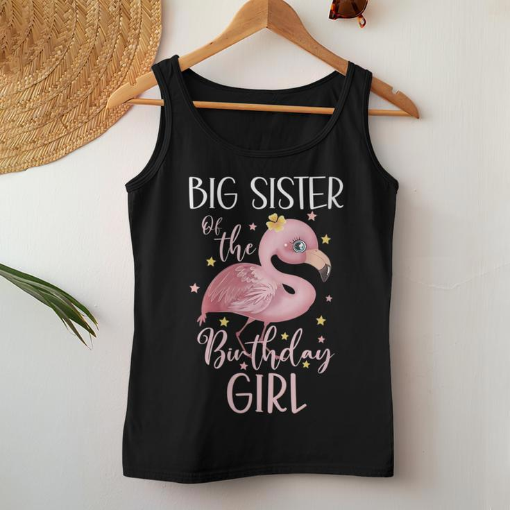 Flamingo Big Sister Of The Birthday Girl Matching Family Women Tank Top Unique Gifts