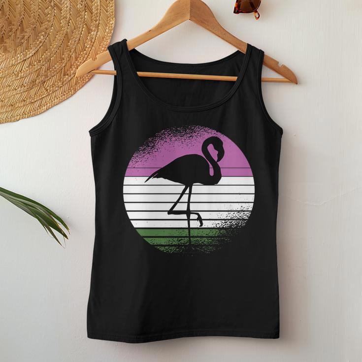 Flamingo Lgbt-Q Retro Vintage Bird Gender-Queer Pride Ally Pride Month s Women Tank Top Unique Gifts