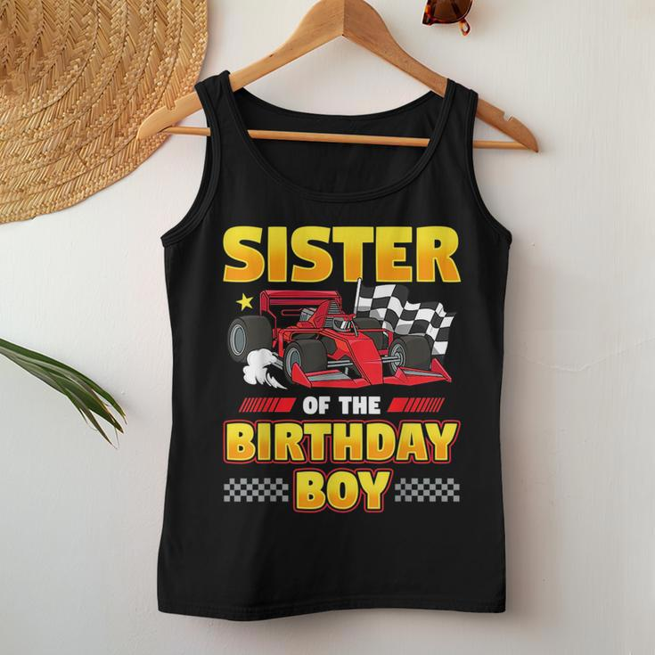 Formula Race Car Sister Of Birthday Boy Party Racing For Sister Women Tank Top Unique Gifts