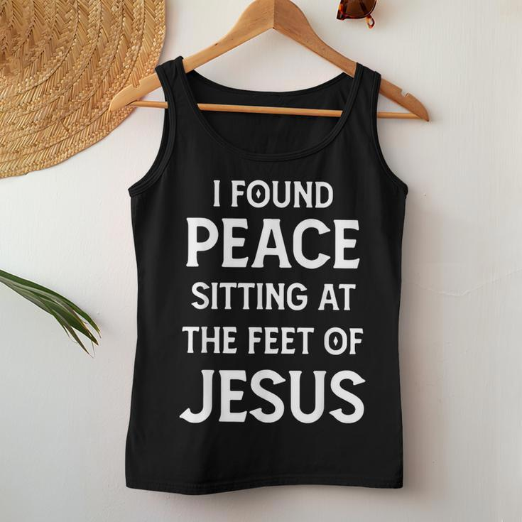 I Found Peace Sitting At The Feet Of Jesus Women Tank Top Unique Gifts