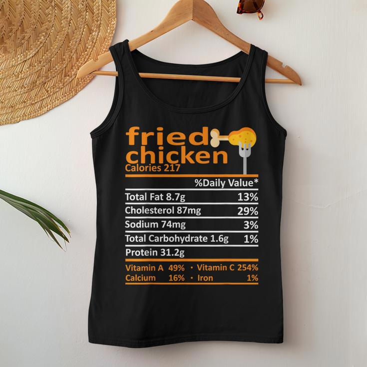 Fried Chicken Nutrition Food Facts Thanksgiving Xmas Women Tank Top Unique Gifts