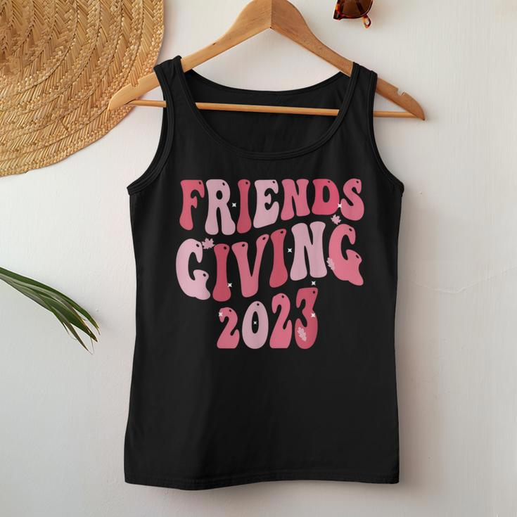 Friends Giving 2023 Thanksgiving Friendsgiving Retro Groovy Women Tank Top Personalized Gifts