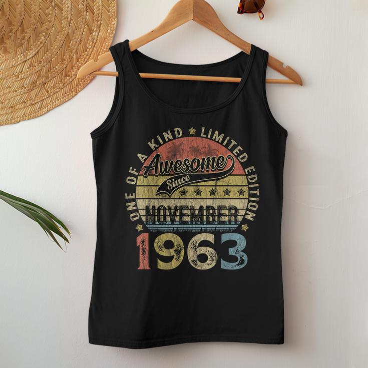 60 Year Old November 1963 Vintage Retro 60Th Birthday Women Tank Top Funny Gifts
