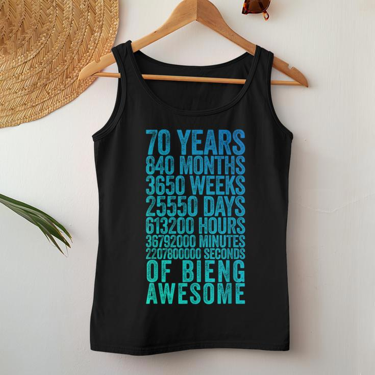 Funny 70Th Birthday Old Meter Funny 70 Year Old Gifts Women Tank Top Weekend Graphic Unique Gifts