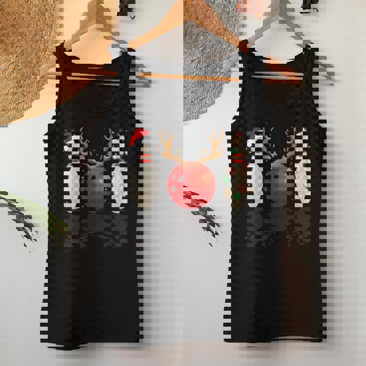 Bowling Christmas Santa Hat Xmas Lights Women Tank Top Personalized Gifts