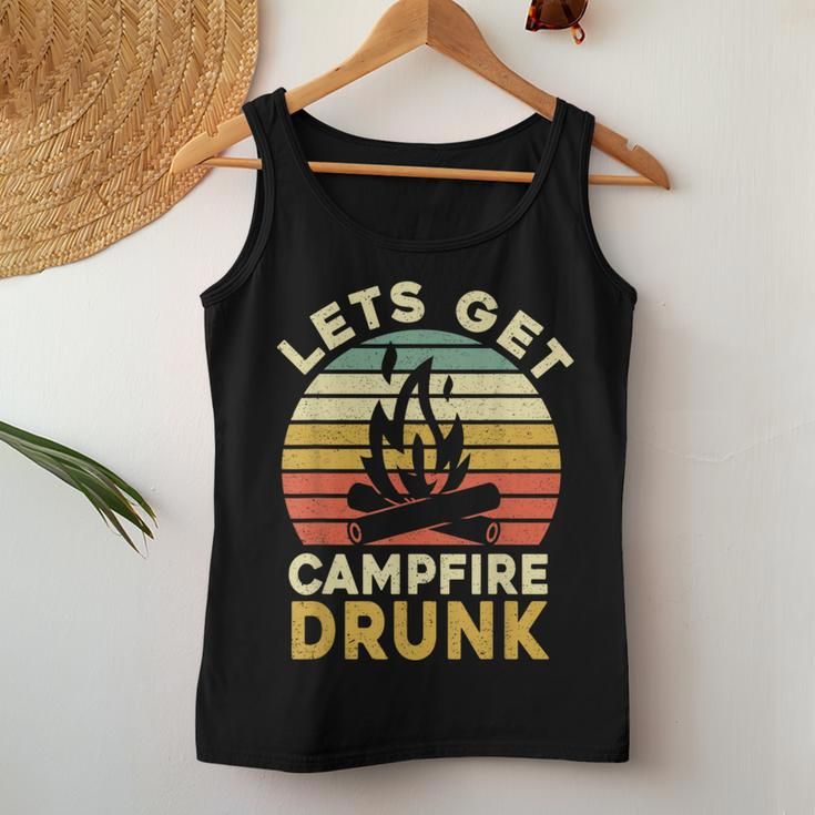 Camping Drinking Lets Get Campfire Drunk Women Tank Top Funny Gifts