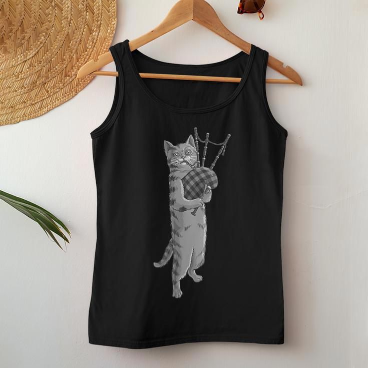 Cat Playing Bagpipes Cool Animal Lover Musician Women Tank Top Unique Gifts