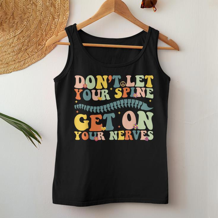 Chiropractor Groovy Spine Doctor Of Chiropractic Women Tank Top Funny Gifts