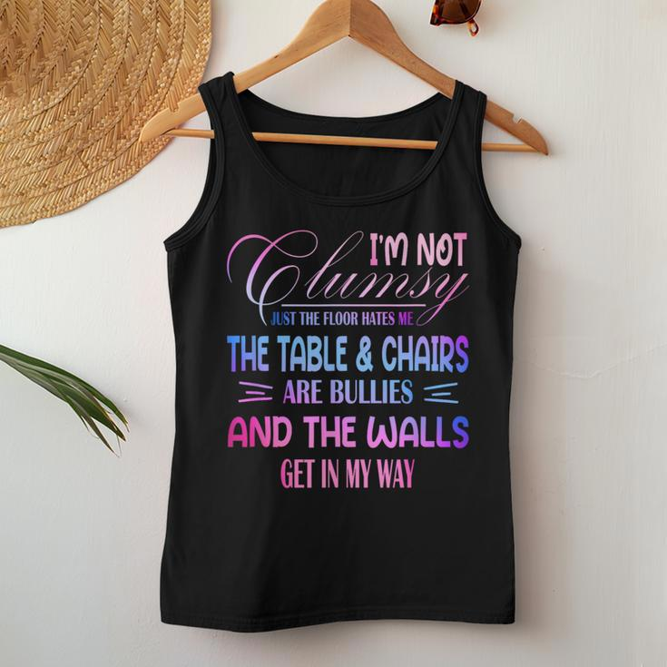 Clumsy Quote I'm Not Clumsy Sarcastic Women Tank Top Funny Gifts
