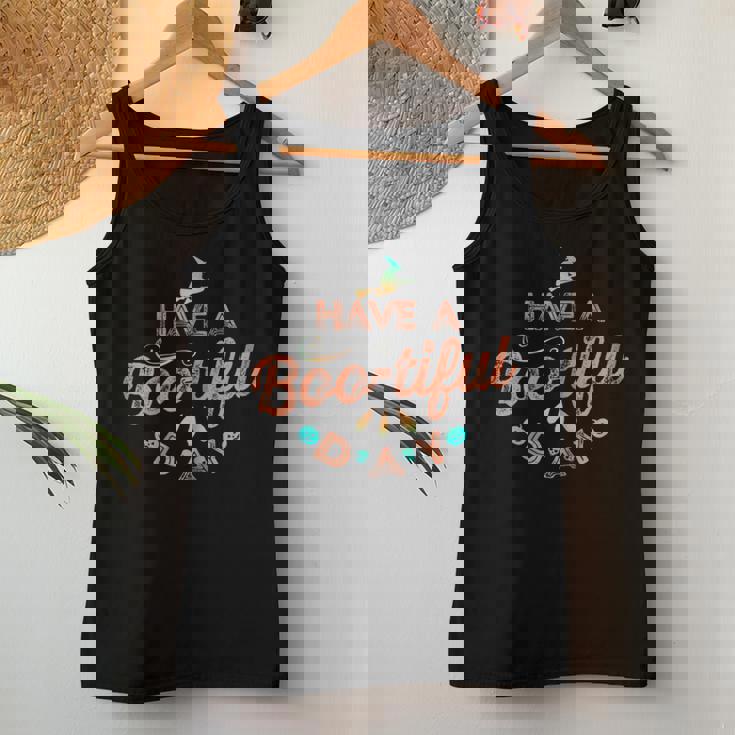 Fall Halloween Witch Says Have A Bootiful Day Women Tank Top Unique Gifts