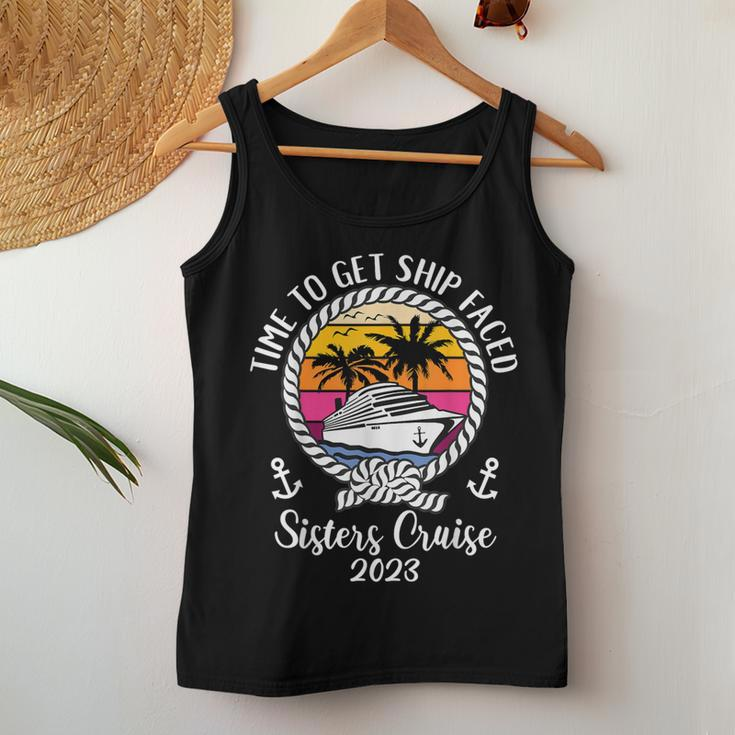 Girls Trip Time To Get Ship Faced 2023 Sisters Cruise Women Tank Top Funny Gifts