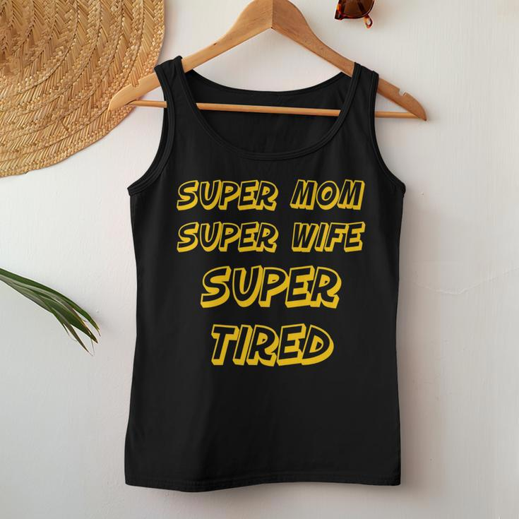 Nerdy Super Mom Super Wife Super Tired Mother Yellow Women Tank Top Unique Gifts