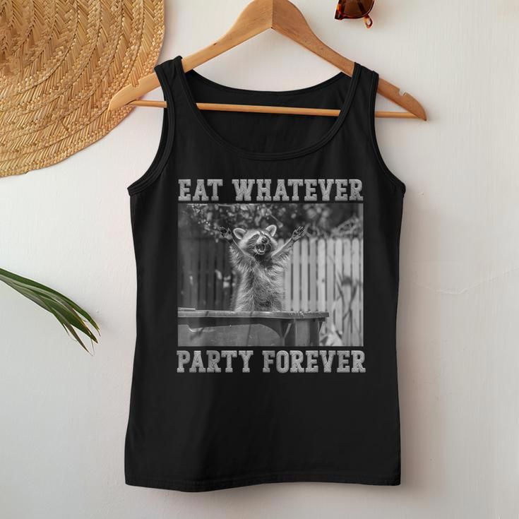 Raccoon Eat Whatever Party Forever Trash Panda Women Tank Top Unique Gifts